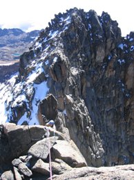 Climbing Point Batian from Point Nelion, Mount Kenya